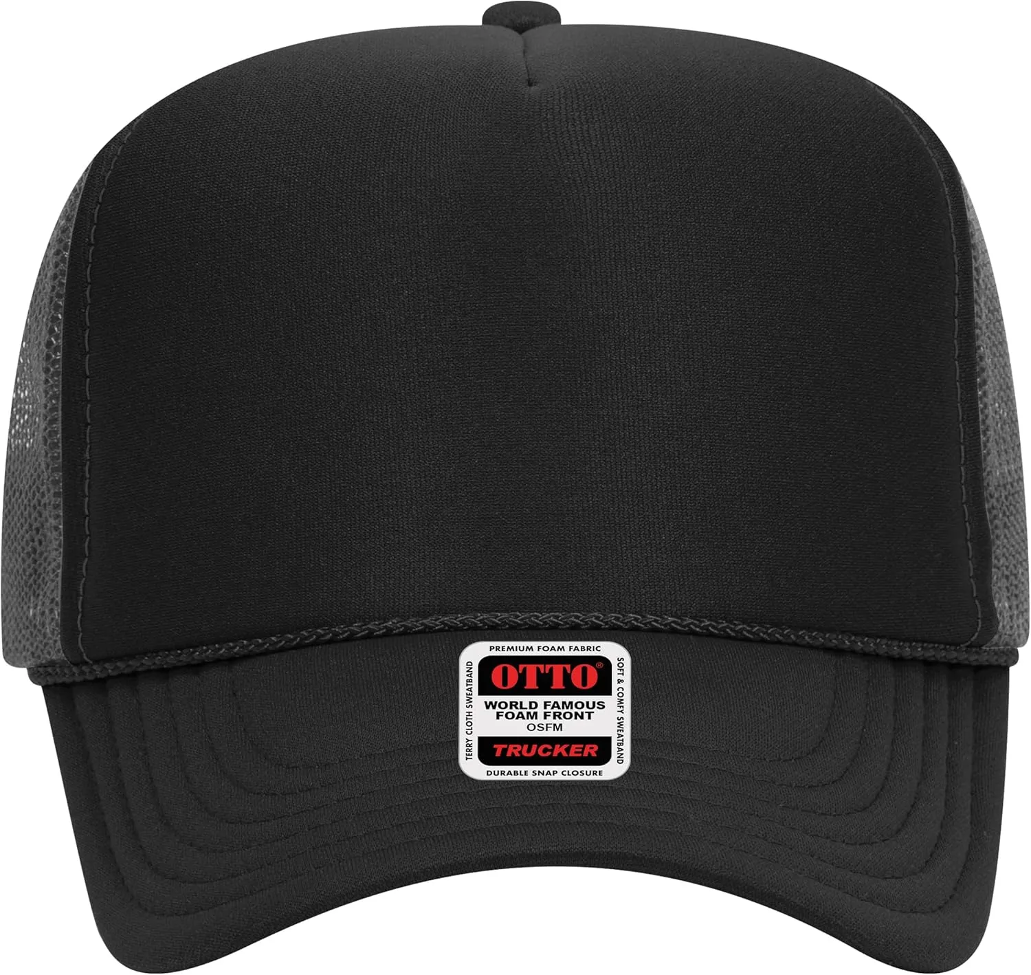 Joe's USA OTTO 39-165 Foam Trucker Hats - Customizable 5-Panel High Crown Mesh Back Caps for DIY, Bulk, and Wholesale