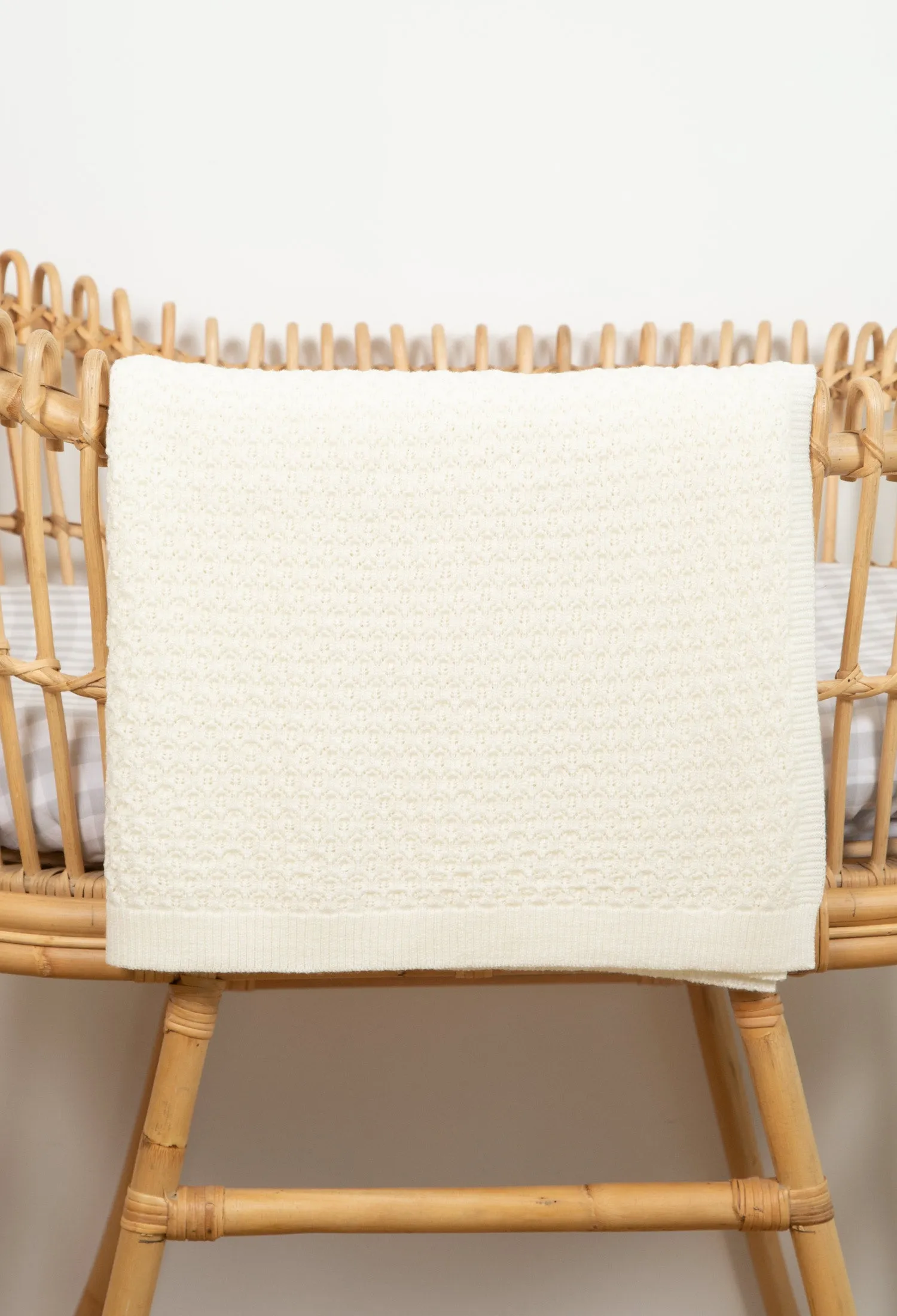 Keepsake Lace Merino Blanket - Natural