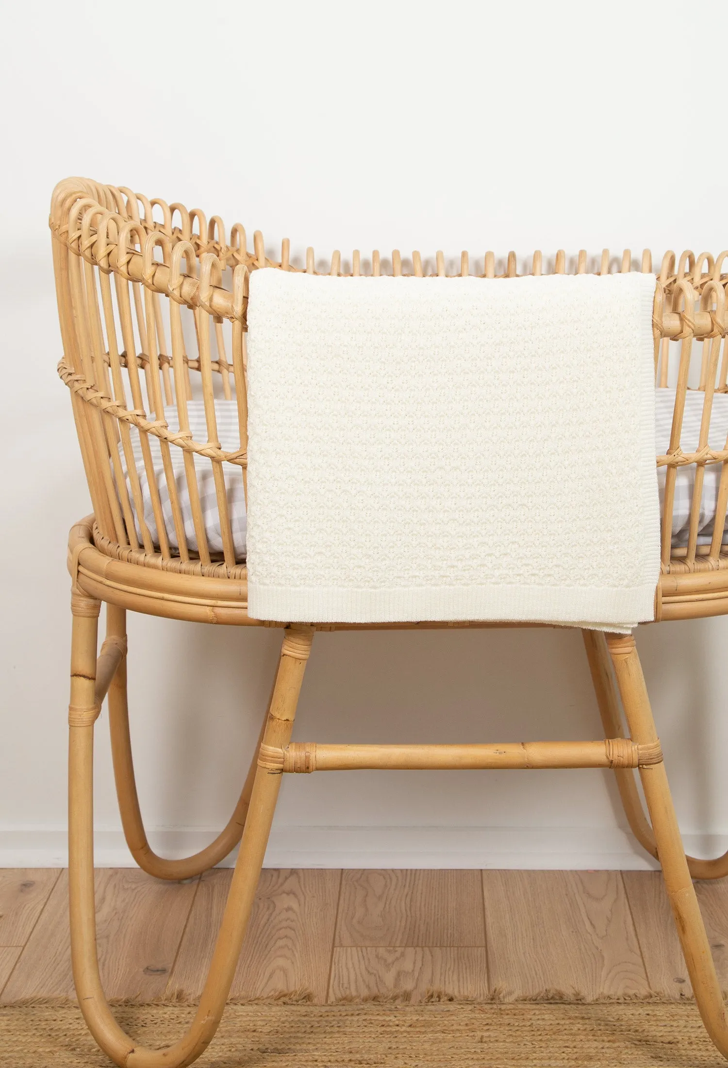 Keepsake Lace Merino Blanket - Natural