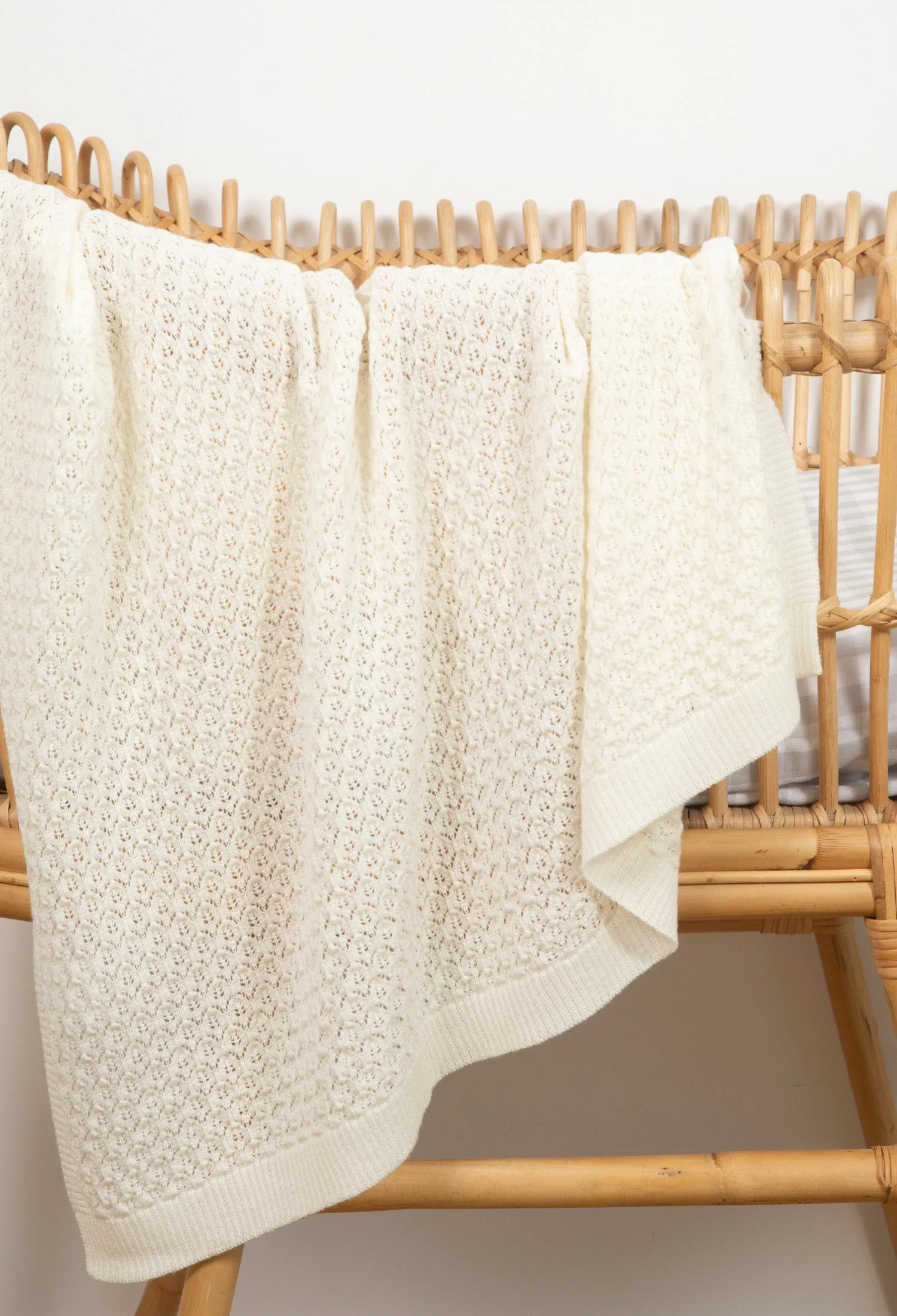 Keepsake Lace Merino Blanket - Natural