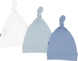 KYTE BABY Rayon Made from Bamboo Baby Beanie Hats - Super Soft Knotted Caps Available in Pattern and Solid Colors - 3 Pack