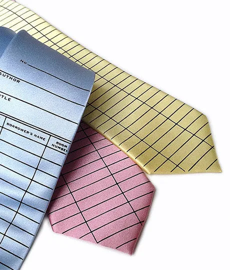 Library Due Date Card Necktie