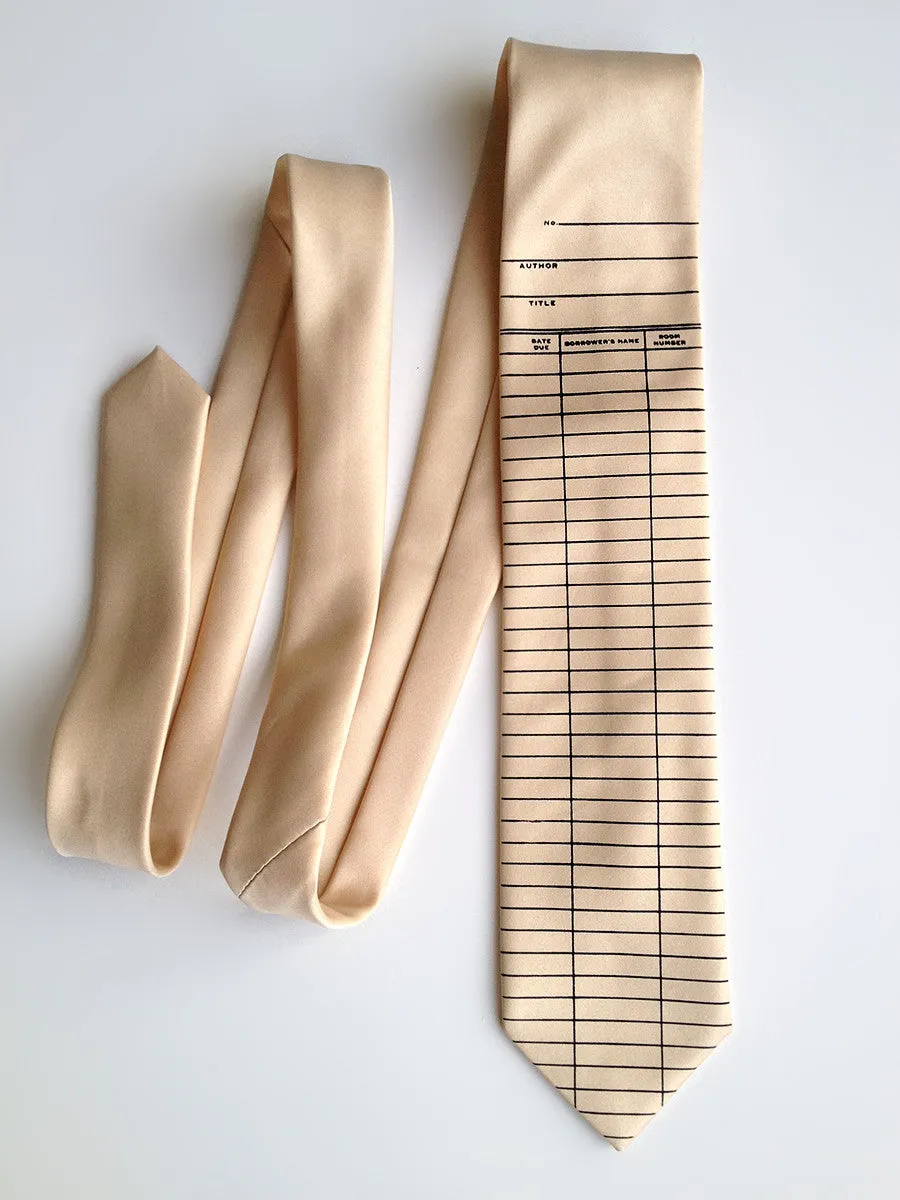 Library Due Date Card Necktie