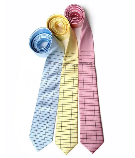 Library Due Date Card Necktie