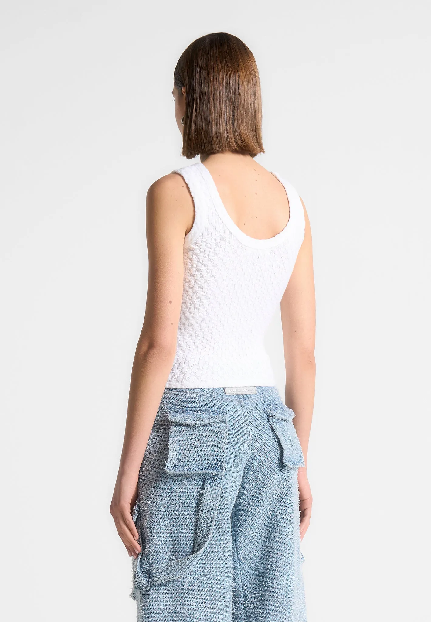 Limited Edition Eiffel Knitted Tank Top - White