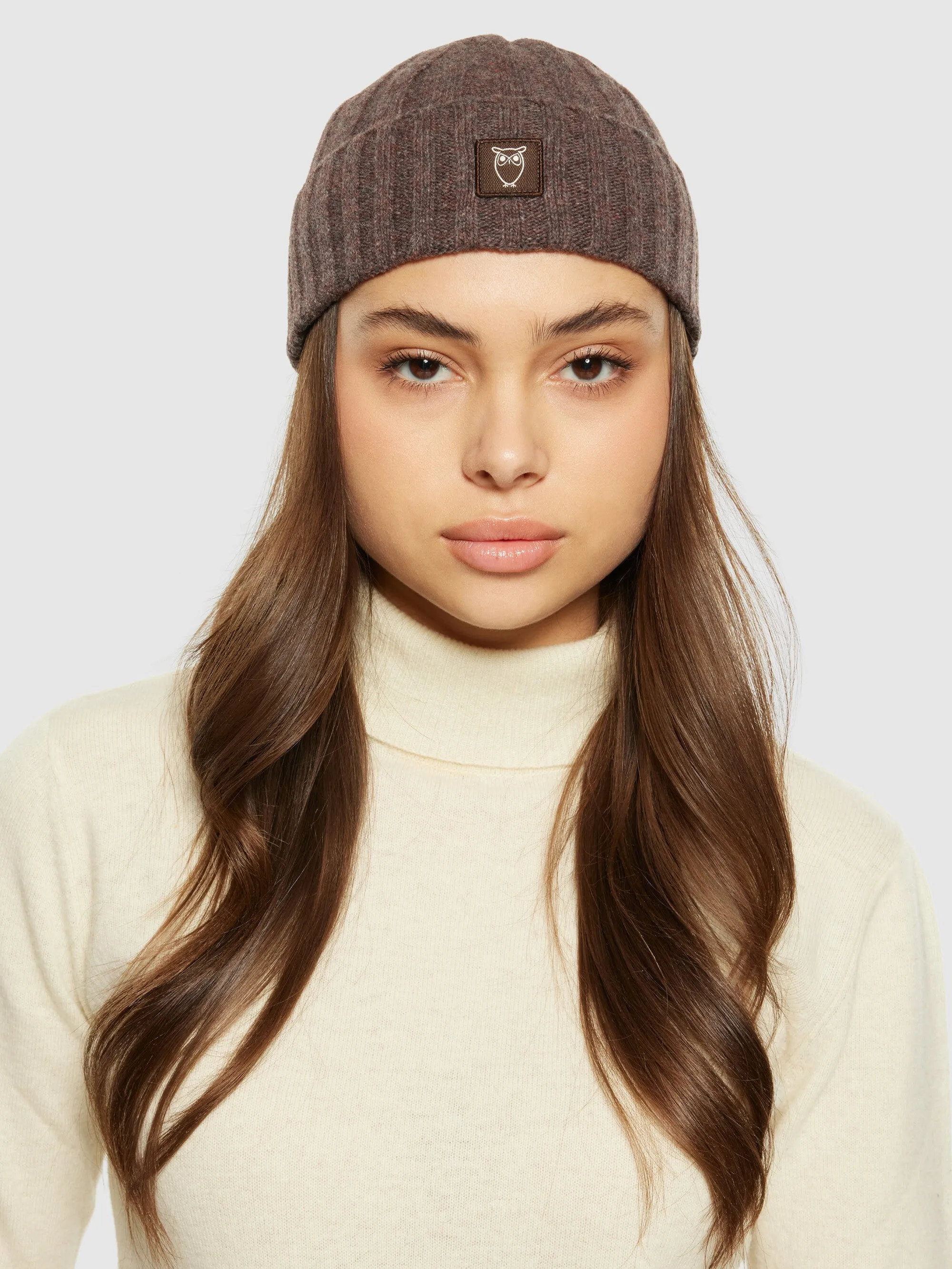 Low wool 5x4 rib beanie - RWS - Demitasse (brown)