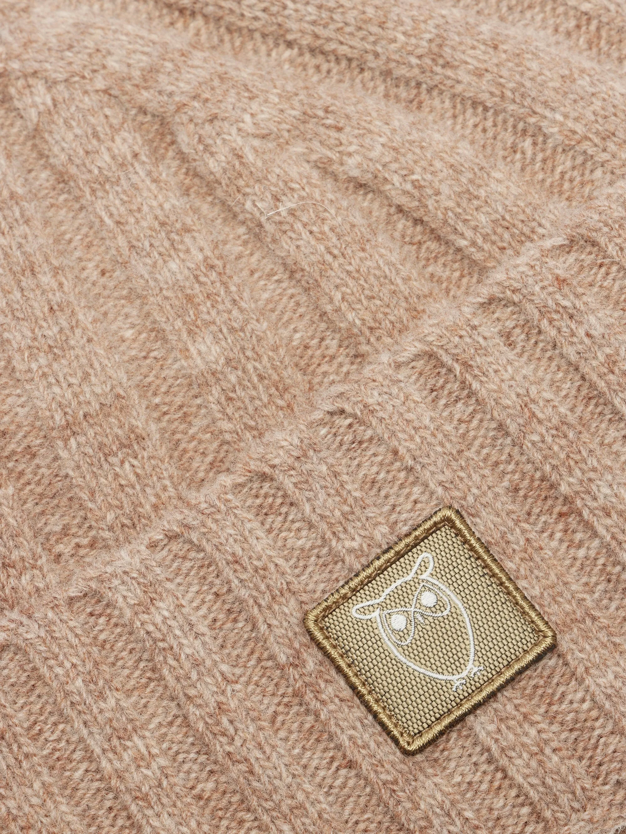 Low wool 5x4 rib beanie - RWS - Kelp melange