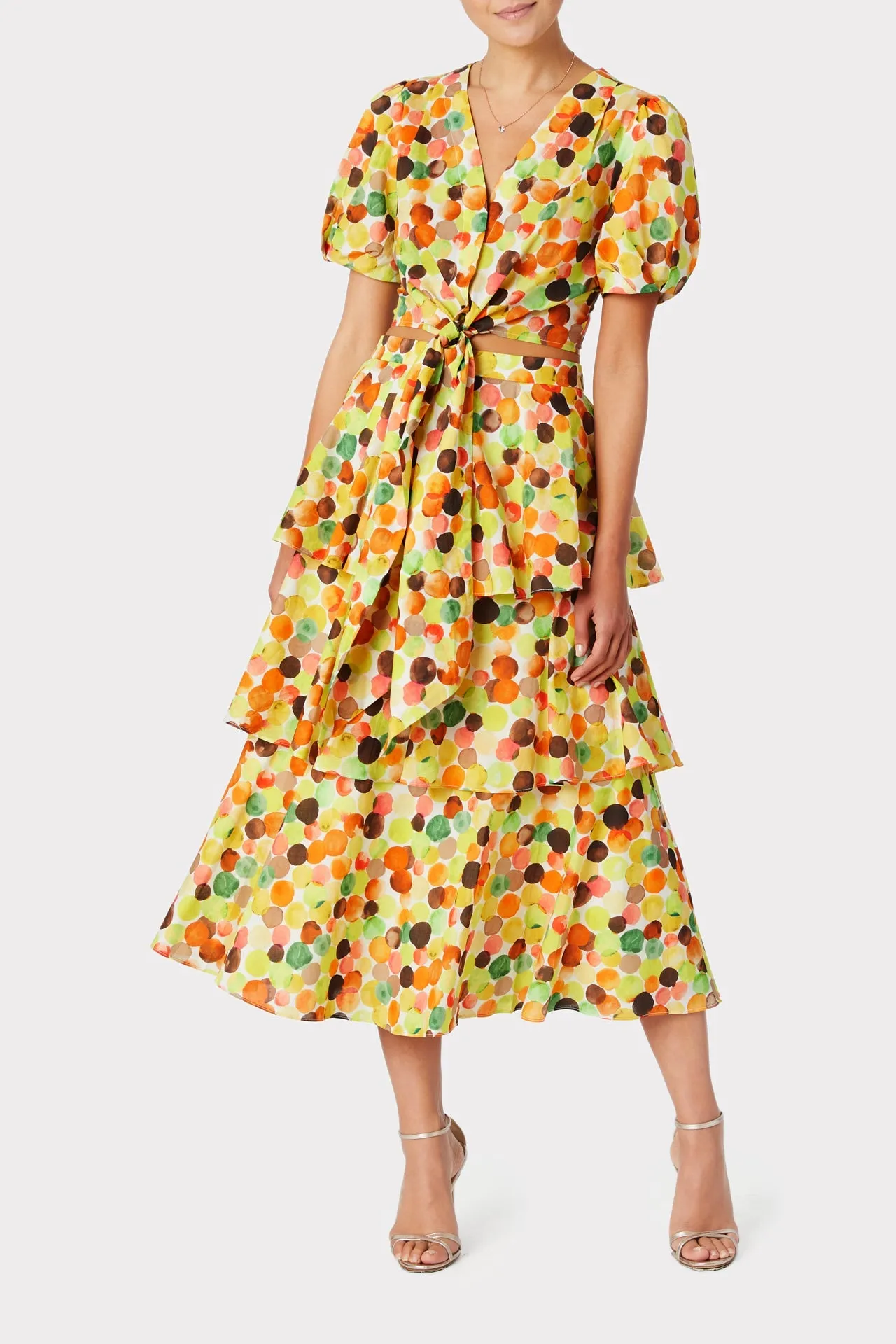 Marilyn Watercolor Bubble Poplin Top