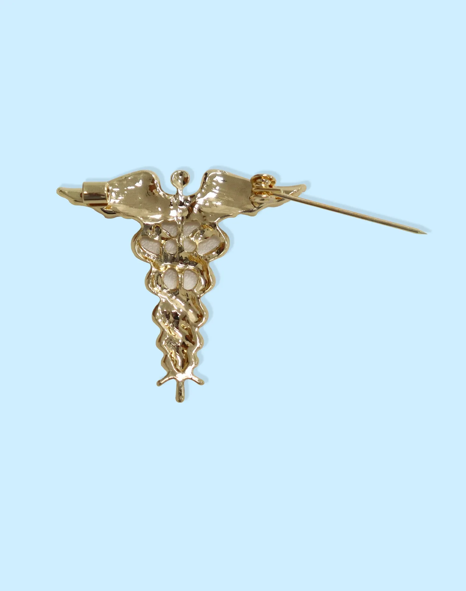 Medical Caduceus Brooch Pin