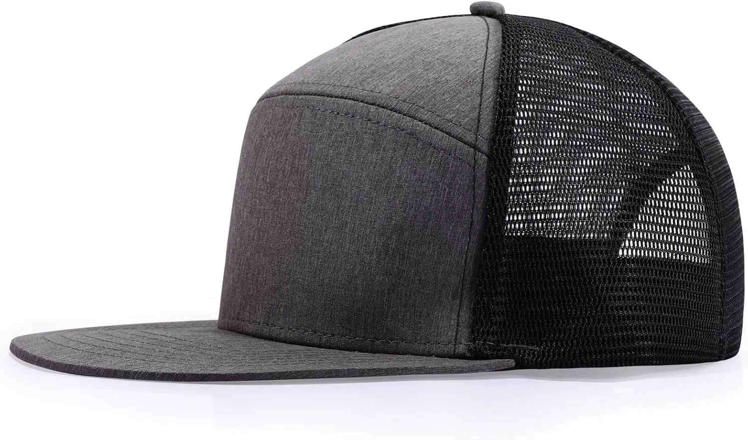 Men Flat Brim Baseball Cap Adjustable Performance Snapback Hat Laser Perforated Breathable Mesh Sport Cap