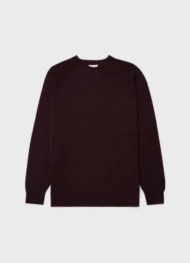 Men's Lambswool Crew Neck Jumper in Port Twist