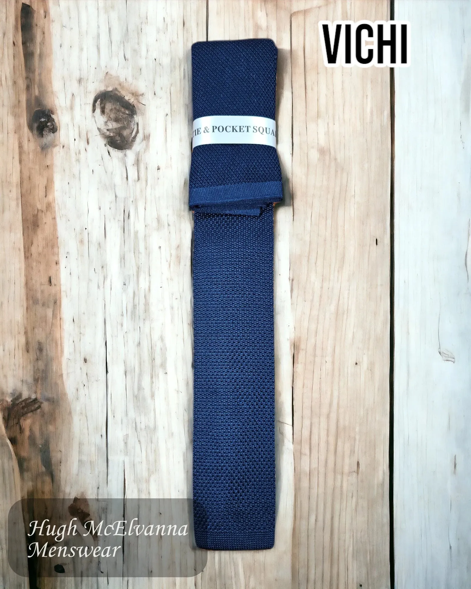 Necktie Set NAVY Knitted