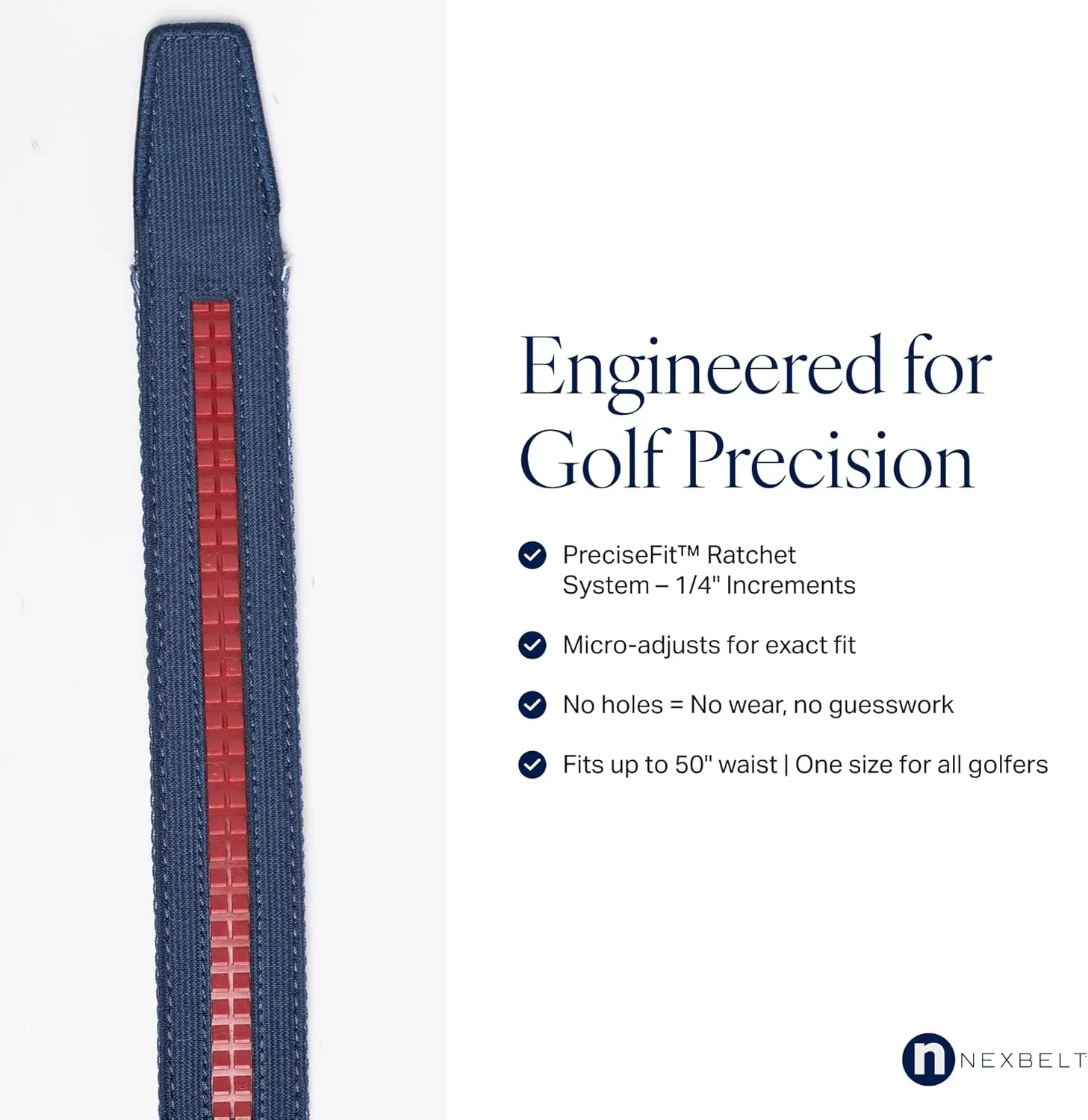 Nexbelt Men's Braided Ratchet Golf Belt ?C Adjustable, Stretch Fit ?C For Casual Wear & Golfing (Fits up to 50")
