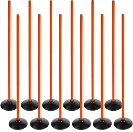 Orange Soccer Agility Poles Set Detachable Sports Trainning Speed Pole Slalom Poles with Rubber Base Sport Traning Equipment