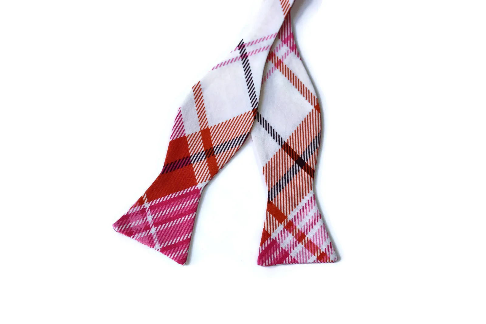 Pink Plaid Bow Tie - Boys (Self Tie)