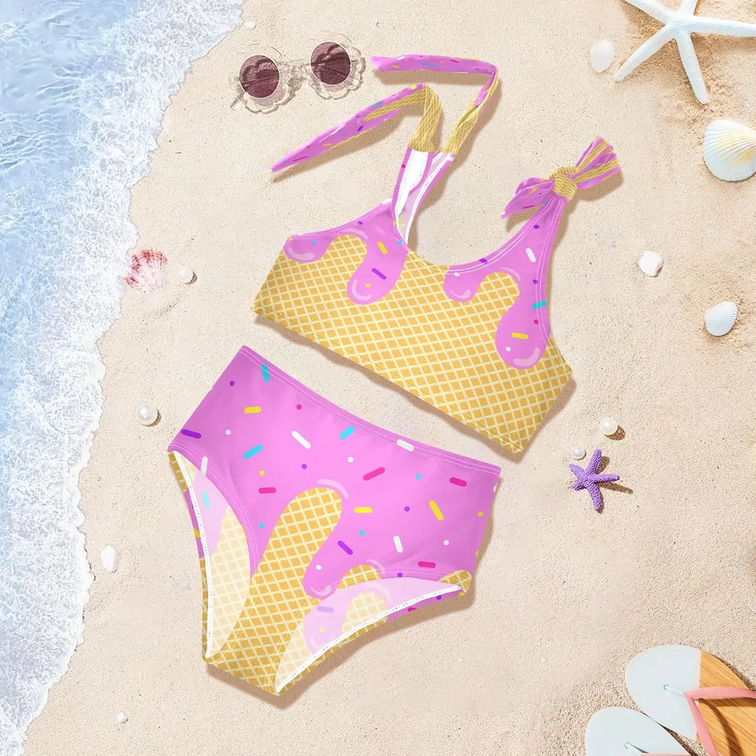 QUGRL Girls Swimsuit Two Piece Swimwear Bathing Suit for Girls Tankini Bikini Set Size 3-12T