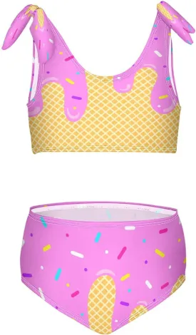 QUGRL Girls Swimsuit Two Piece Swimwear Bathing Suit for Girls Tankini Bikini Set Size 3-12T