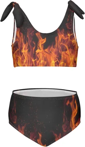 QUGRL Girls Swimsuit Two Piece Swimwear Bathing Suit for Girls Tankini Bikini Set Size 3-12T