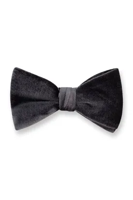 "Gala" Charcoal Velvet Bow Tie