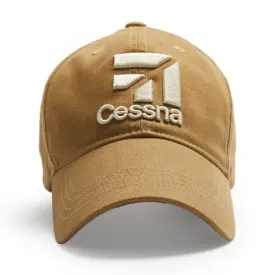RED CANOE - CESSNA 3D LOGO CAP, TAN