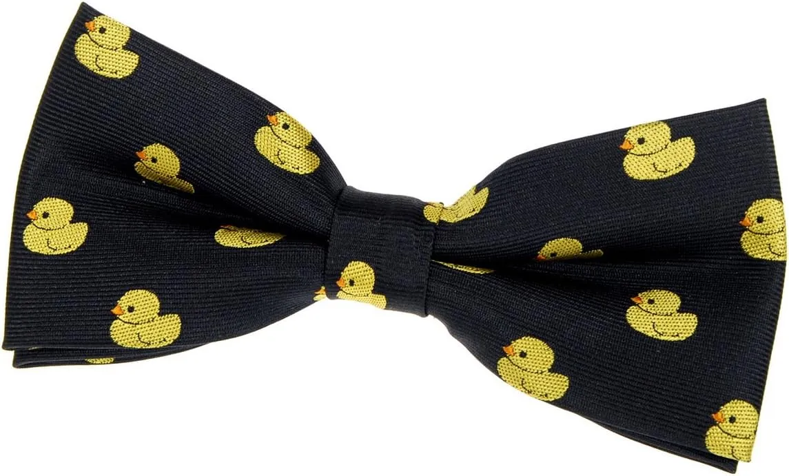 Retreez Classic Rubber Duck Woven Pre-tied Bow Tie (4.5")