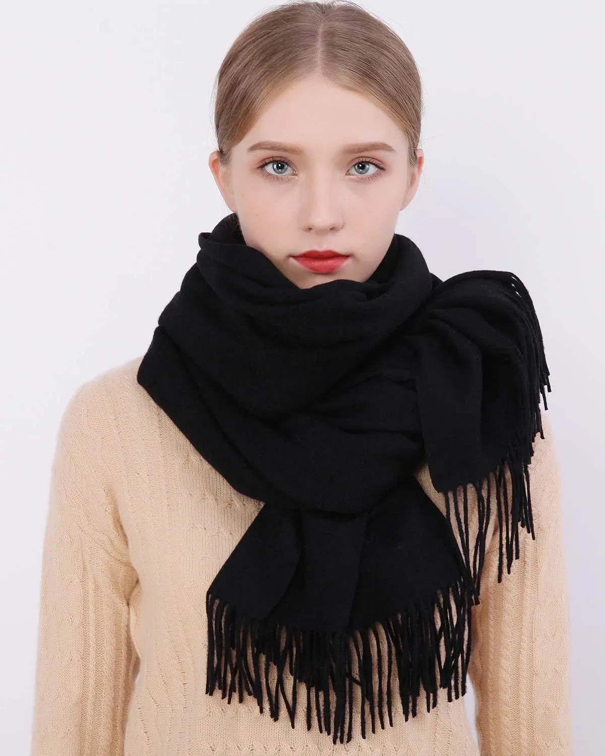 RIIQIICHY Winter Scarfs for Women Pashmina Shawls Wraps for Evening Dresses Large Warm Soft Scarves