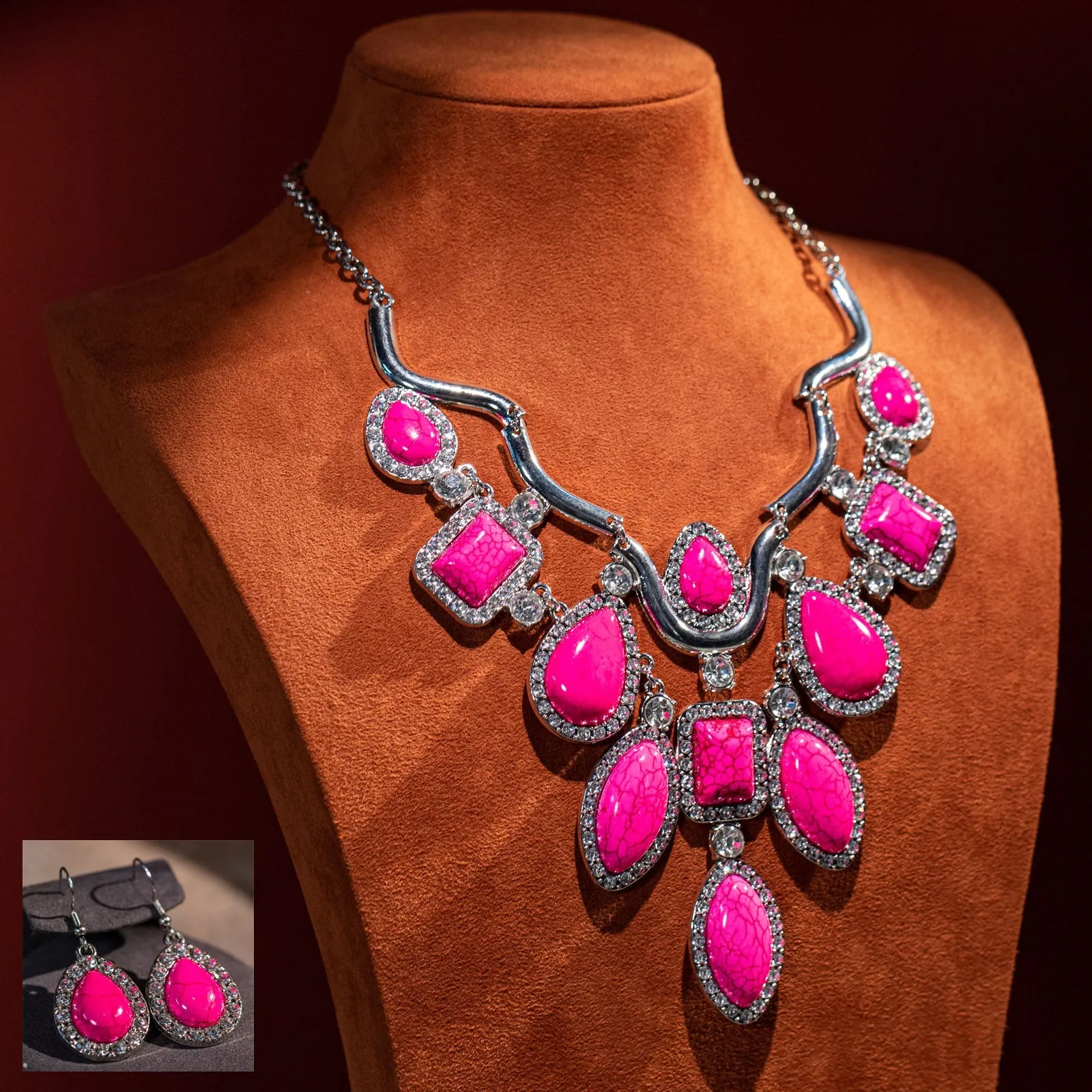 Rustic Couture Jewelry Sets Bohemian Pendant Necklace Earrings