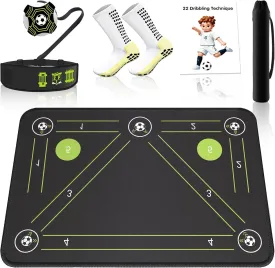 Soccer Training Mat with Silent Shock Absorption and Non-Slip Base for Footwork Training and Ball Mastery(Belt Version)