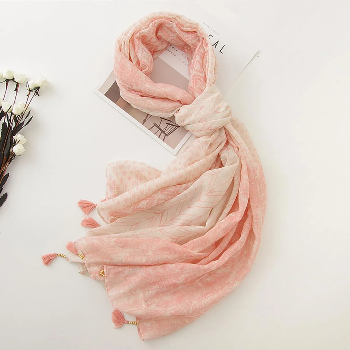 Soft Scarf for Women Girls Boho Large Lightweight Scarves Shawls Wraps for Four Seasons 70 x 35 inches