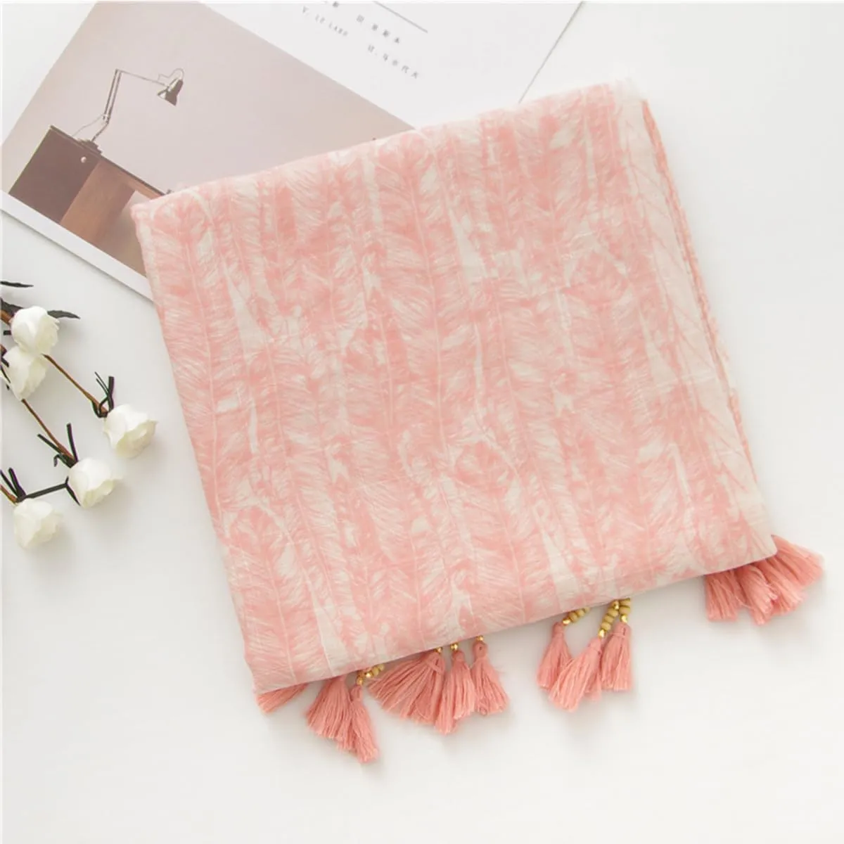 Soft Scarf for Women Girls Boho Large Lightweight Scarves Shawls Wraps for Four Seasons 70 x 35 inches
