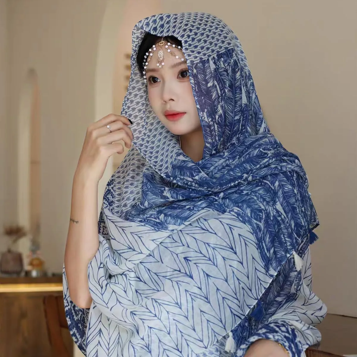 Soft Scarf for Women Girls Boho Large Lightweight Scarves Shawls Wraps for Four Seasons 70 x 35 inches
