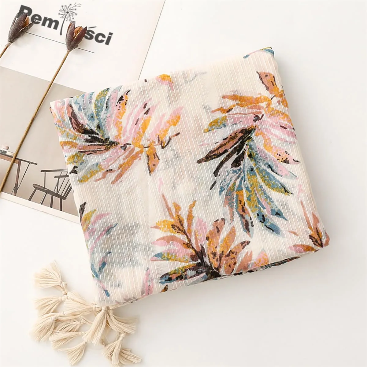 Soft Scarf for Women Girls Boho Large Lightweight Scarves Shawls Wraps for Four Seasons 70 x 35 inches