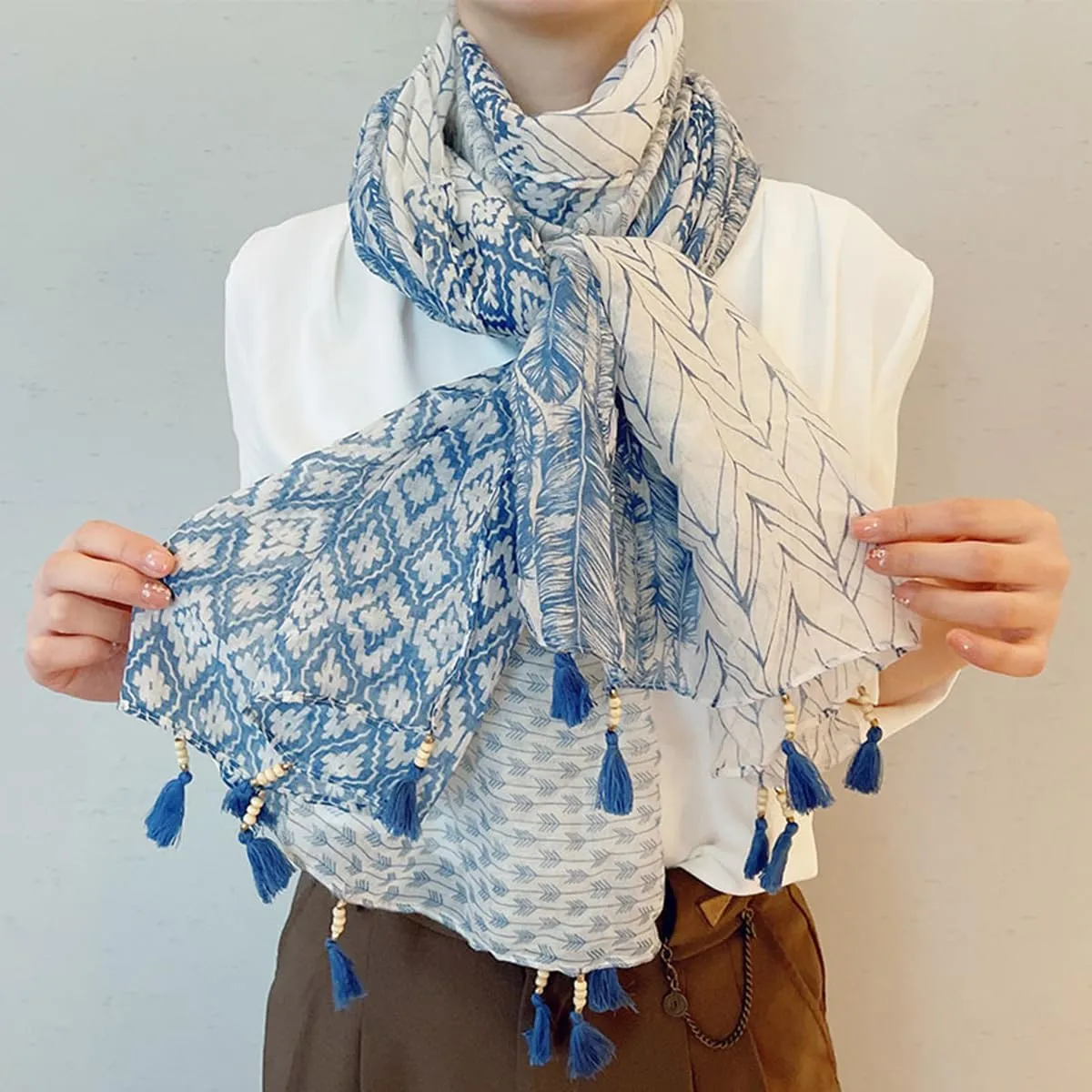 Soft Scarf for Women Girls Boho Large Lightweight Scarves Shawls Wraps for Four Seasons 70 x 35 inches