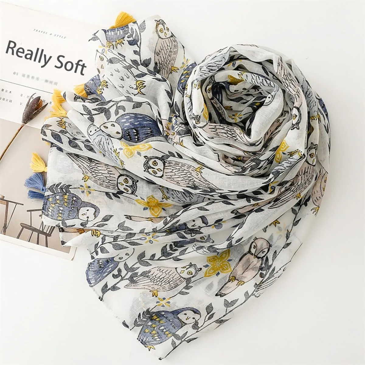 Soft Scarf for Women Girls Boho Large Lightweight Scarves Shawls Wraps for Four Seasons 70 x 35 inches
