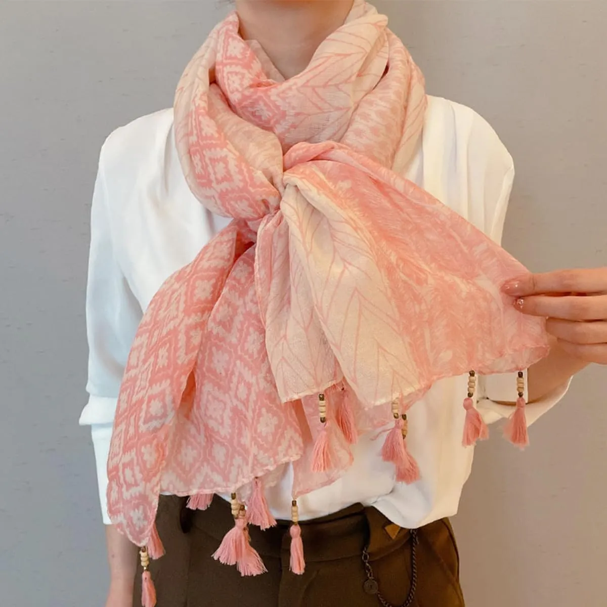 Soft Scarf for Women Girls Boho Large Lightweight Scarves Shawls Wraps for Four Seasons 70 x 35 inches