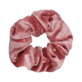 Stella Velvet Star Hair Scrunchie - Pink