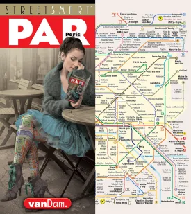 StreetSmart Paris Map by VanDam - City Street Map of Paris, France - Laminated folding pocket size city travel and Metro map with all attractions, sights and hotels (2025 English and French Edition)