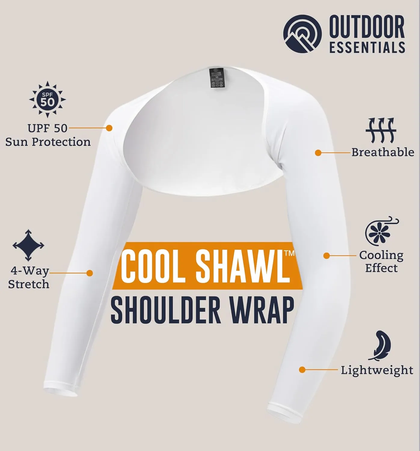 Sun Shawl Cooling Sleeves - Golf UV Shawl Arm Sleeves - Arm Covers for Women - Shawl Golf Sun Sleeves for Sun Protection