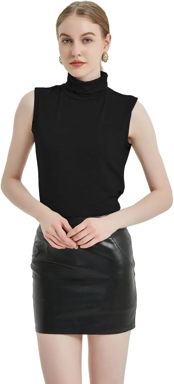 Sunfaynis Women's Soft Cotton Mock Turtleneck Shirt Baselayer Tops Underwear Shirt