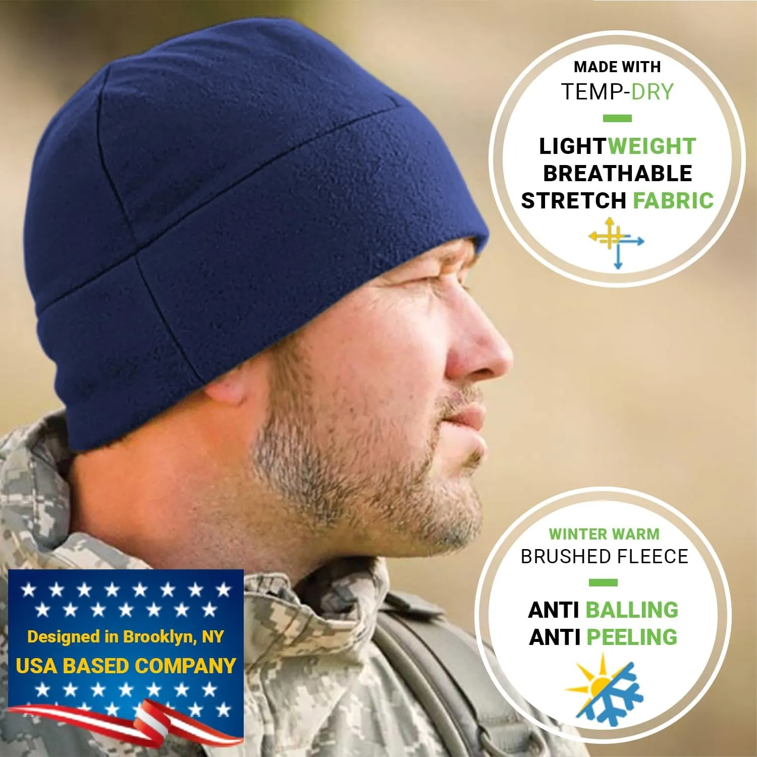 Tactical Fleece Watch Cap Beanie  Skull Cap Fleece Hat - Mens & Women