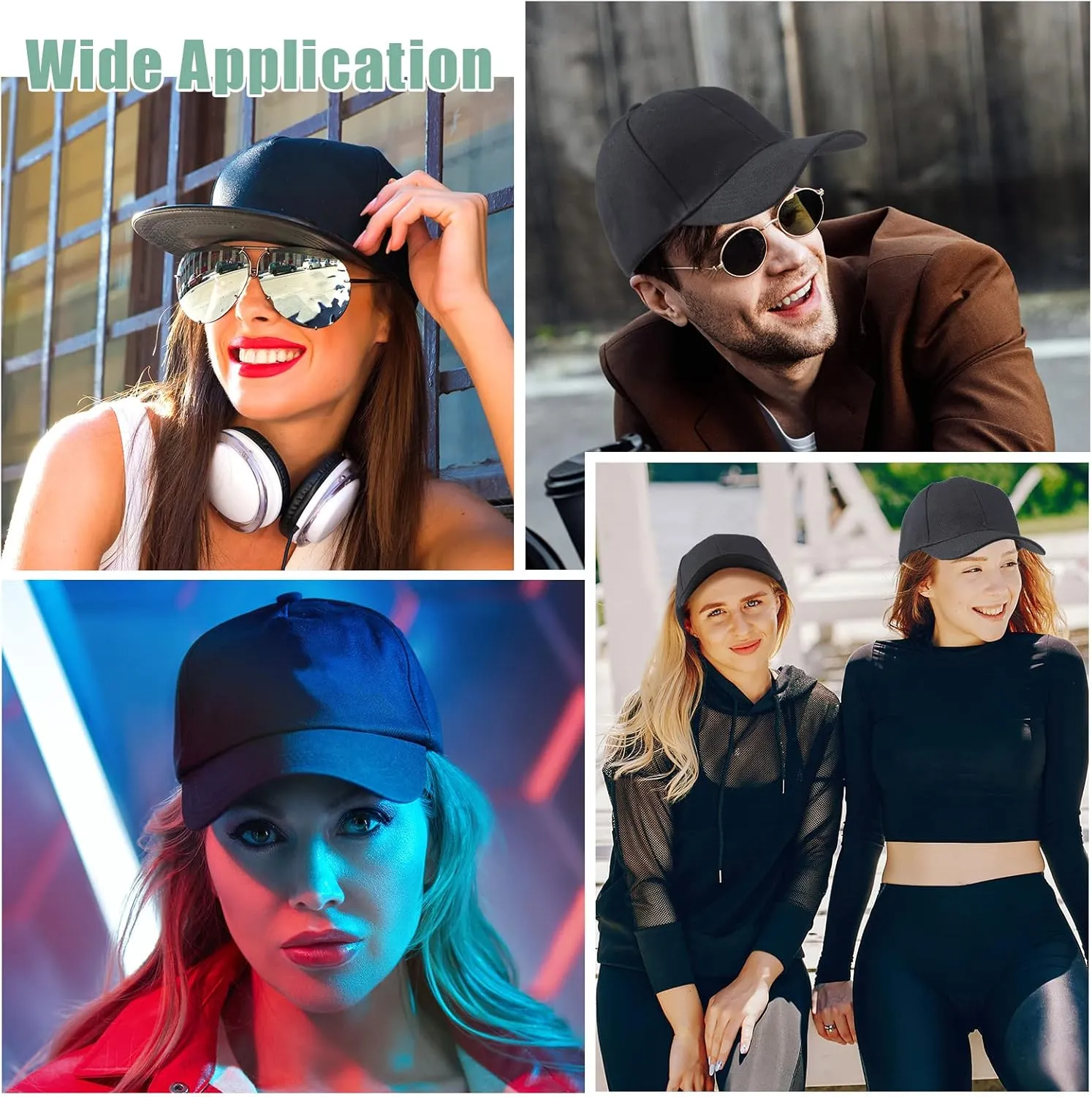 Unittype 72 Pcs Plain Baseball Caps Bulk Unisex Blank Dad Caps Adjustable Back Strap Sublimation Hats for Trucker Men Women