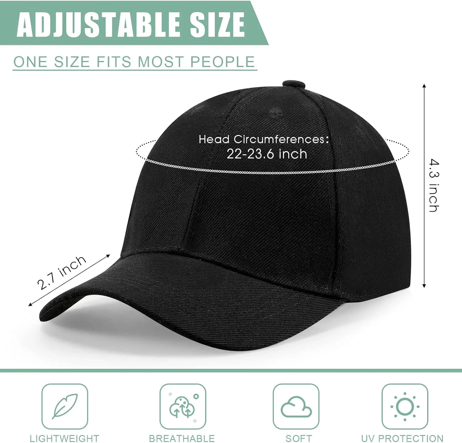 Unittype 72 Pcs Plain Baseball Caps Bulk Unisex Blank Dad Caps Adjustable Back Strap Sublimation Hats for Trucker Men Women