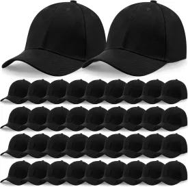 Unittype 72 Pcs Plain Baseball Caps Bulk Unisex Blank Dad Caps Adjustable Back Strap Sublimation Hats for Trucker Men Women