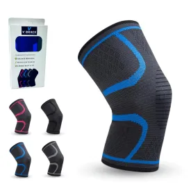V Brace Knee Compression Sleeve, Knee Brace for Arthritis Pain and Support, Knee Brace for Women and Men Joint Support (Medium, Blue)