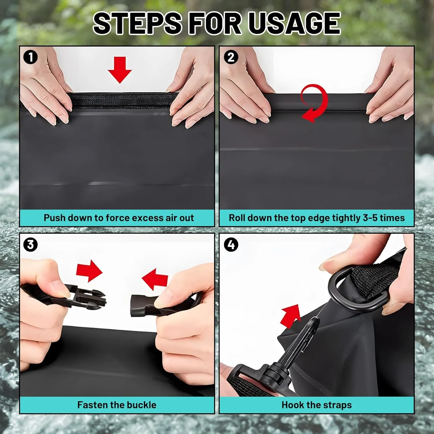 Waterproof Dry Bag,Roll Top Christmas Winter Snowflakes Waterproof Backpack 5L/10L/20L Floating and Lightweight Bags for Kayaking, Boating, Fishing, Swimming and Camping