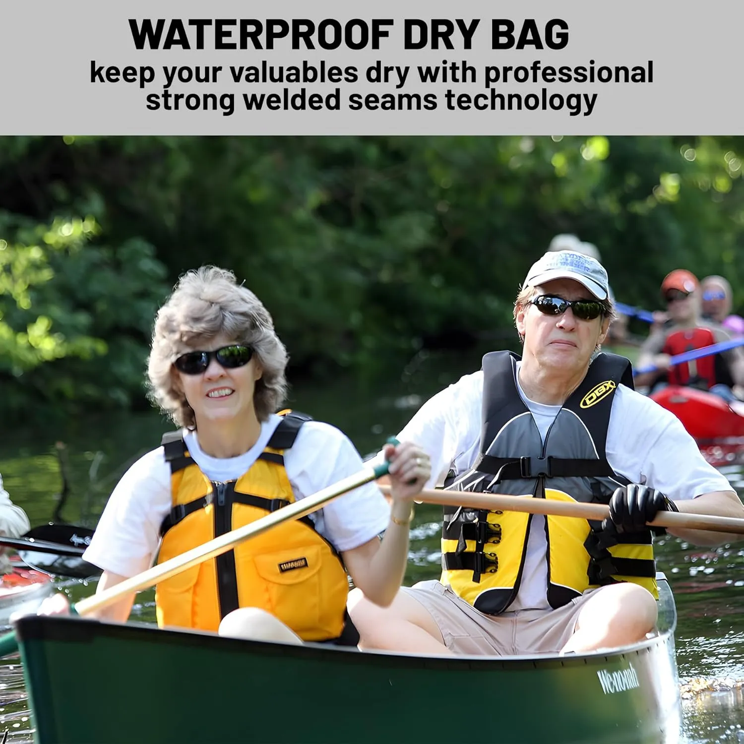 Waterproof Dry Bag,Roll Top Christmas Winter Snowflakes Waterproof Backpack 5L/10L/20L Floating and Lightweight Bags for Kayaking, Boating, Fishing, Swimming and Camping