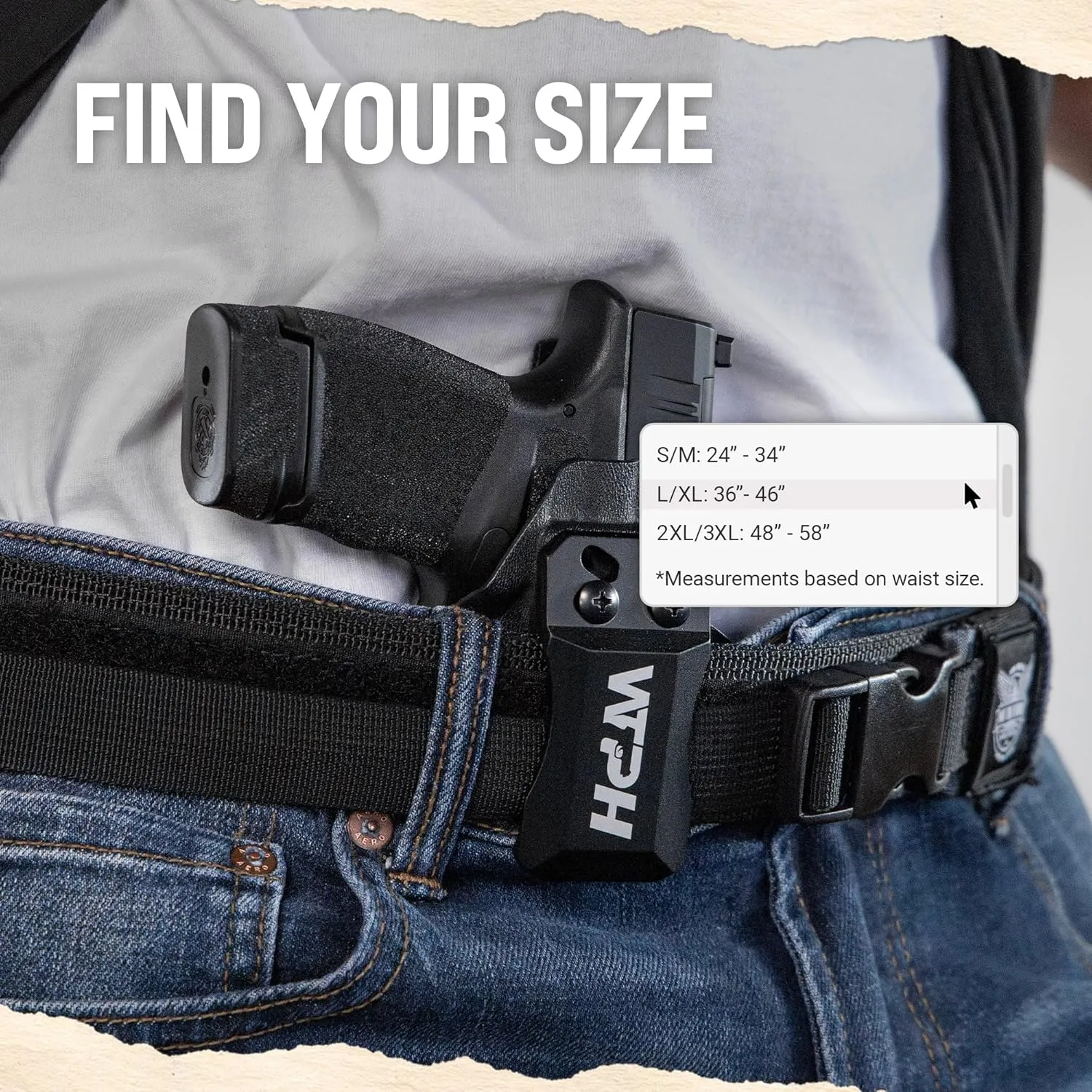 We The People Holsters - Raven - Low Profile Gun Belt - Tactical Gun Belt for Concealed Carry