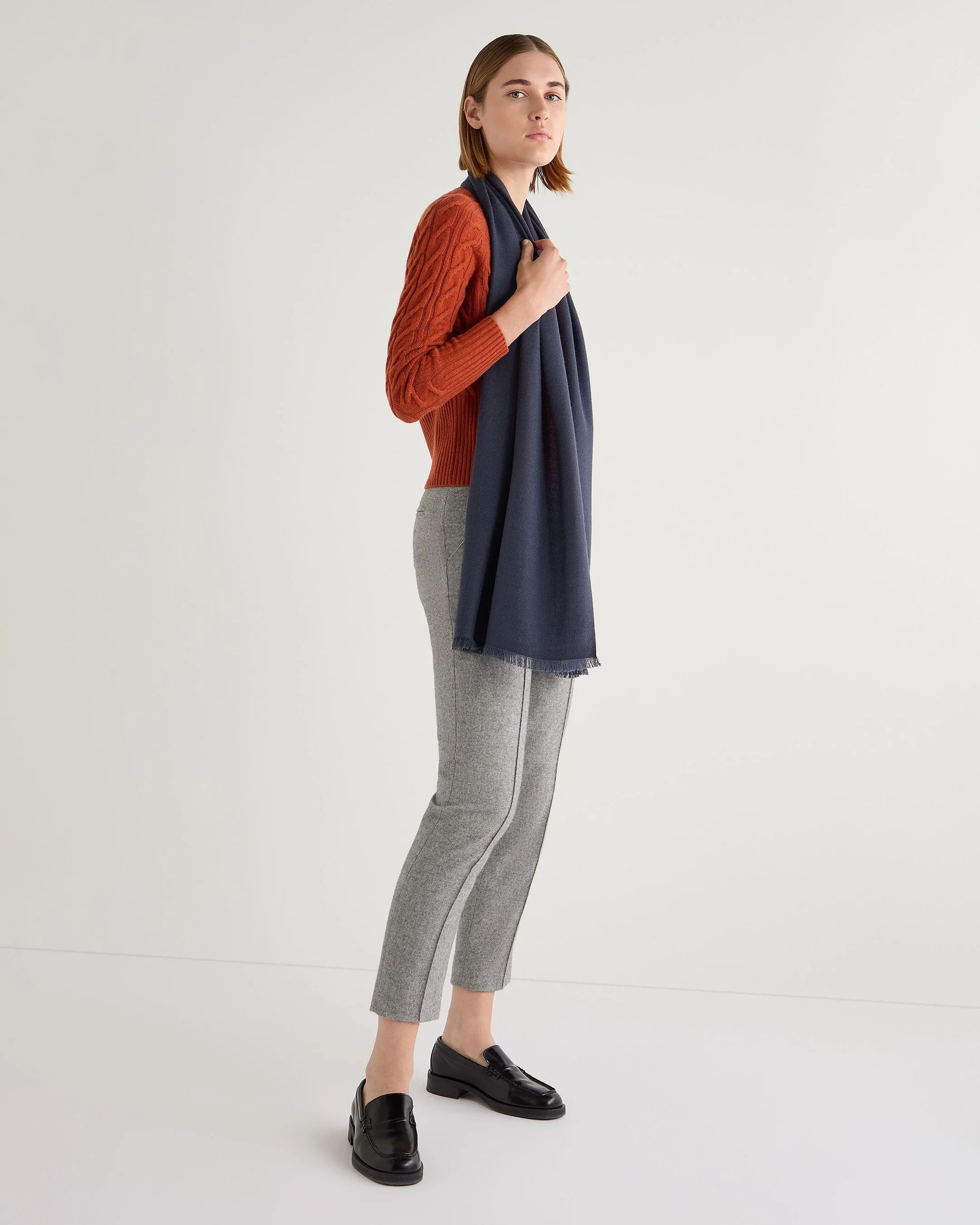 Women's Pashmina Cashmere Stole Caviar Blue