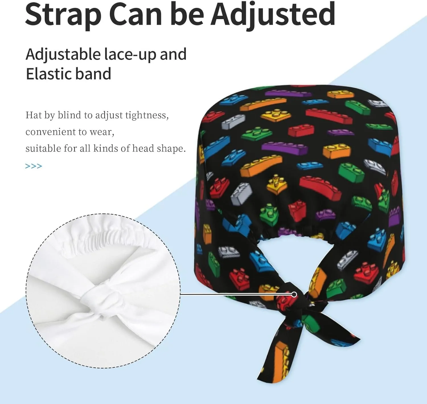 Working Cap Scrub Cap with Sweatband Adjustable Unisex Men Women Tie Back Hat Nurse Surgical Caps