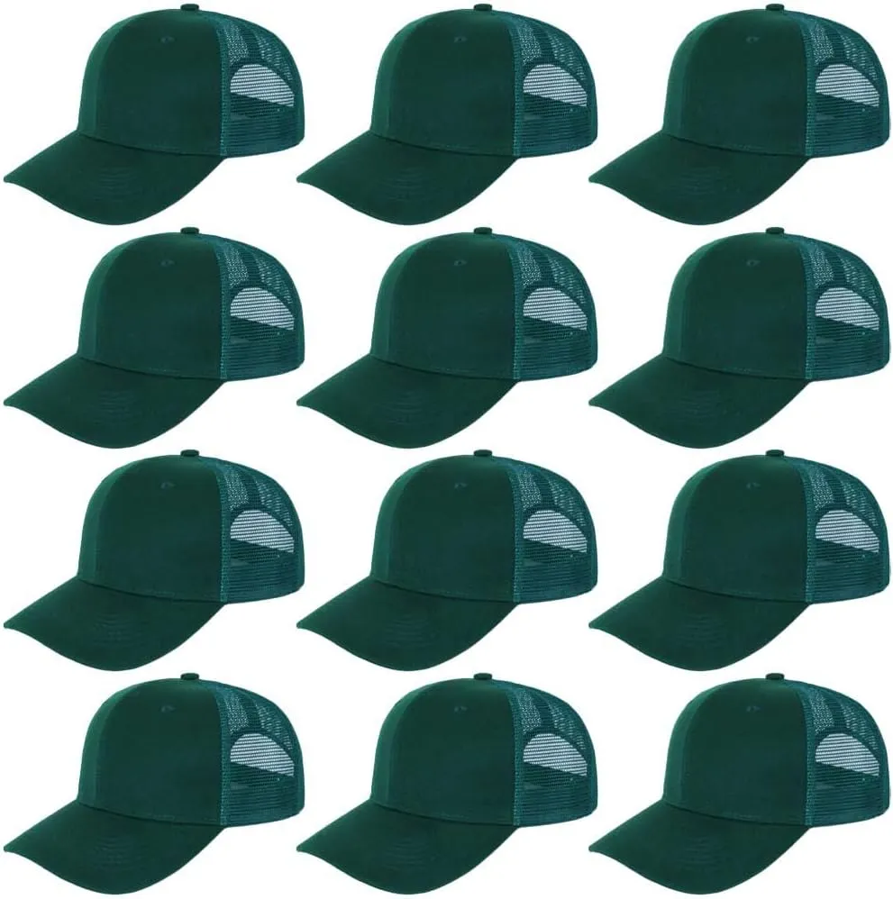 ZH 12 Pack Mesh Trucker Hats, Bulk Baseball Caps for Men and Women, Trucker Cap Wholesale